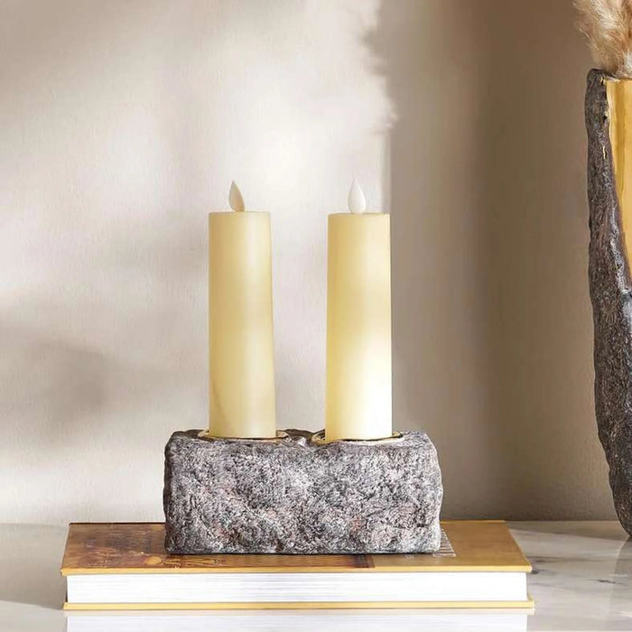 Oro Ceramic Candle Holder 16.5X10X6.5Cm - Brown