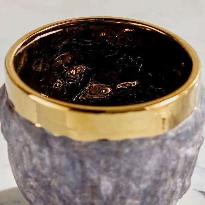 Oro Ceramic Planter 24X24X20.5Cm - Brown Pan Home