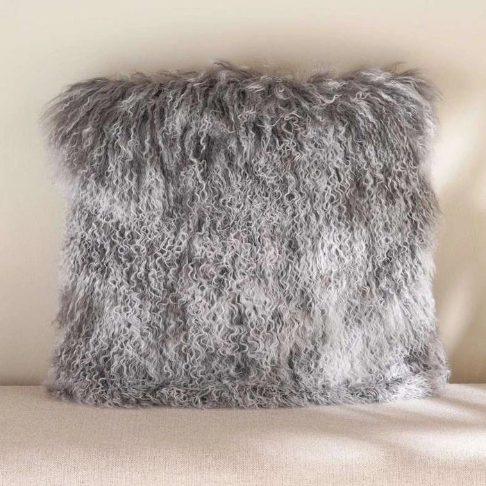 Orra Mongolian Fur Filled Cushion 45X45Cm - Grey Pan Home