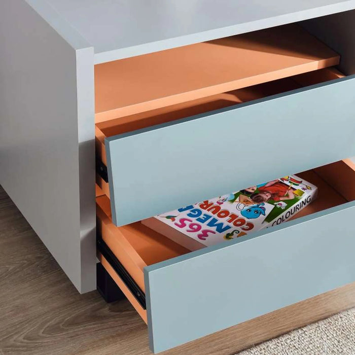 Orwella Kids Nightstand With 2 Drawer - Light Grey Blue