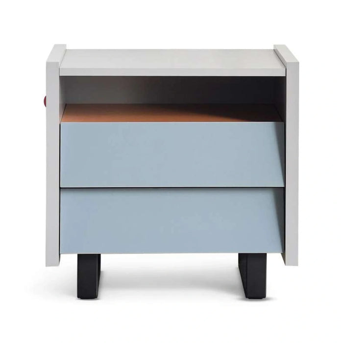 Orwella Kids Nightstand With 2 Drawer - Light Grey Blue