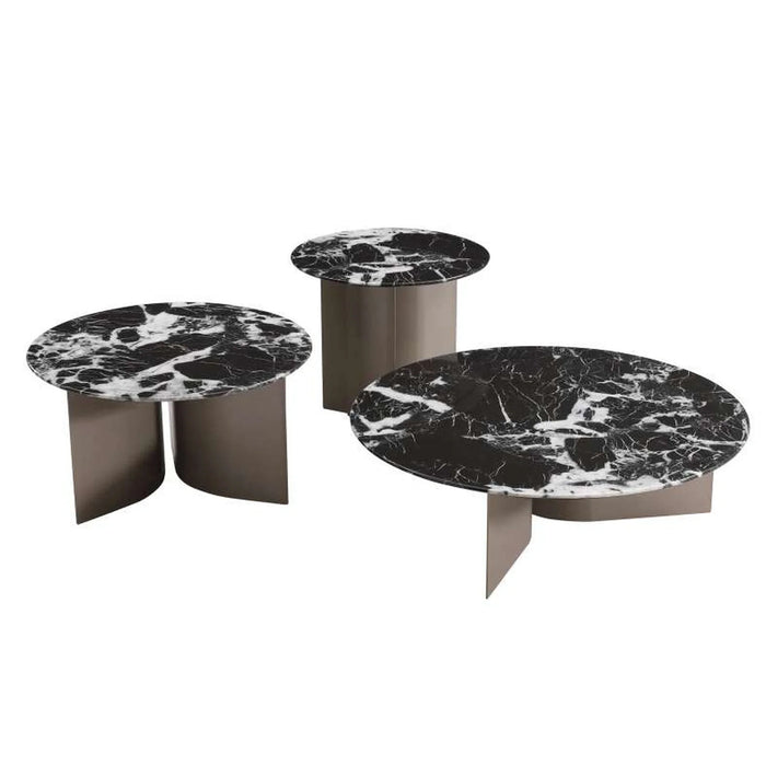 Osanio Coffee Table Large Marble - Black Brown Gold