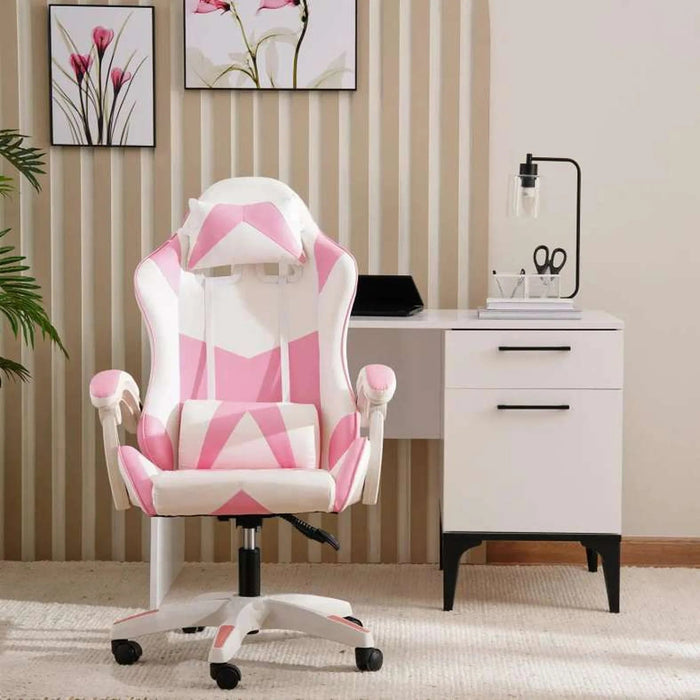 Osborne Gaming Chair - White Pink Pan Home
