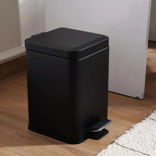 Oscar Metal Pedal Bin 27X20.3X30.2Cm 6L - Black Pan Home