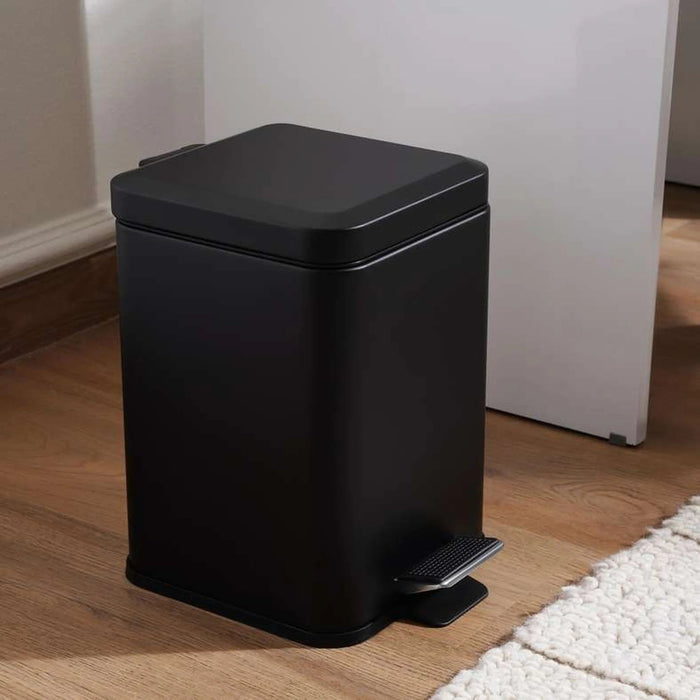 Oscar Metal Pedal Bin 27X20.3X30.2Cm 6L - Black Pan Home