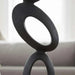 Osha Metal Circle Stacked Sculpture 20X10X55Cm - Black Pan Home