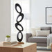 Osha Metal Circle Stacked Sculpture 20X10X68Cm - Black Pan Home