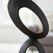 Osha Metal Circle Stacked Sculpture 20X10X68Cm - Black Pan Home
