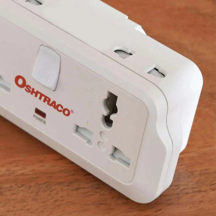 Oshtraco 2 Way Universal + X2Pin Socket 6Cm - White Pan Home