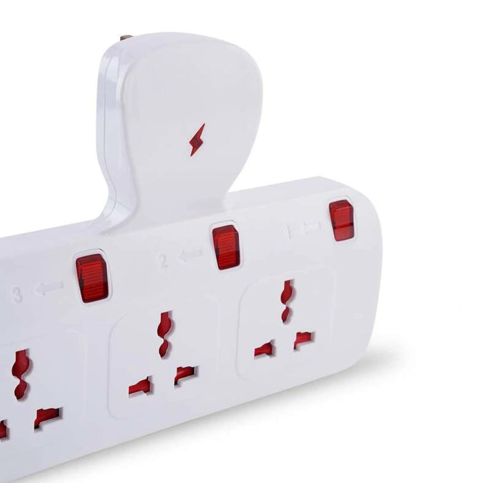 Oshtraco 3-Plug Universal T-Socket With Switch