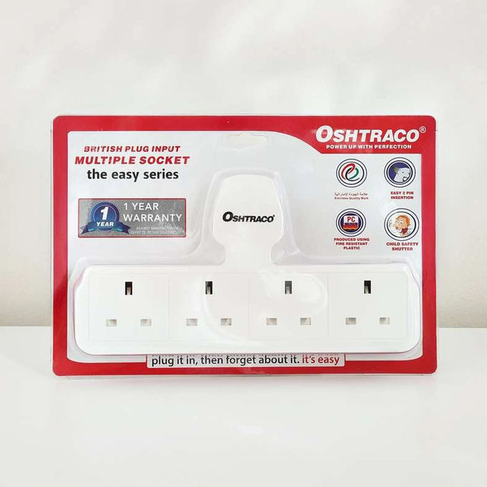 Oshtraco 4-Way T-Socket 17.5X16X5Cm - White
