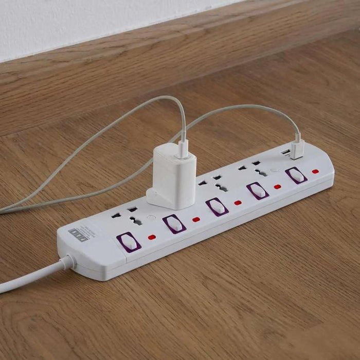 Oshtraco 5-Plug Universal Extension With 2M Cable