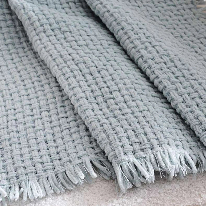 Oslo Chennile Baby Blanket 75X100Cm - Blue Pan Home