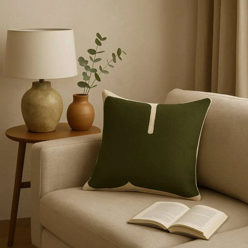 Oslo Embroidery Cushion Cover 50X50Cm - Green Pan Home