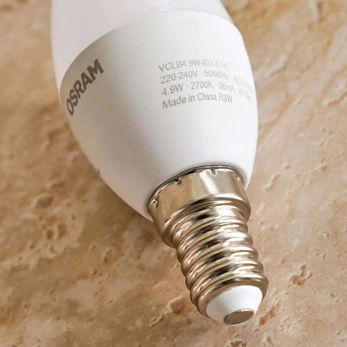 Osram 4.9W E14 Candle Bulb Frosted Warm White