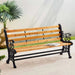 Osuka Outdoor Cast Iron 3 Seater Bench - Brown Pan Home