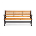 Osuka Outdoor Cast Iron 3 Seater Bench - Brown Pan Home