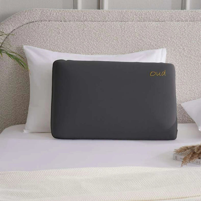 Oud Infused Memory Foam Pillow 13Cm - Dark Grey Pan Home