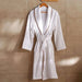 Oyster Stich Premium Turkish Cotton Shawl Collar Bathrobe -L/Xl- White/Beige Pan Home