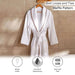 Oyster Stich Premium Turkish Cotton Shawl Collar Bathrobe -L/Xl- White/Beige Pan Home