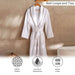 Oyster Stich Premium Turkish Cotton Shawl Collar Bathrobe -S/M- White And Beige Pan Home