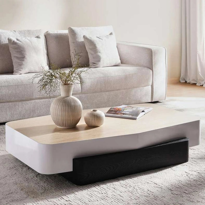 Ozbeg Coffee Table Sintered Stone - Natural & White
