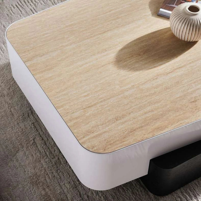 Ozbeg Coffee Table Sintered Stone - Natural & White