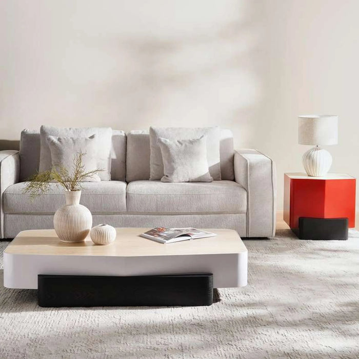 Ozbeg End Table Sintered Stone - Natural & Red