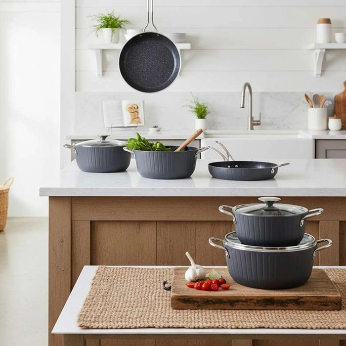 Ozo 7-Piece Cookware Set - Grey Pan Home