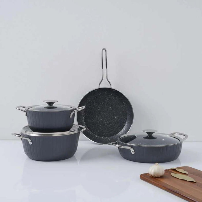 Ozo 7-Piece Cookware Set - Grey Pan Home