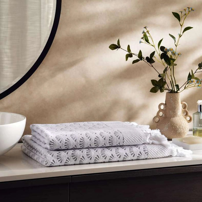 Palm  Allover Jacquard 700 Gsm Bath Sheet 90*180    Cm - Grey