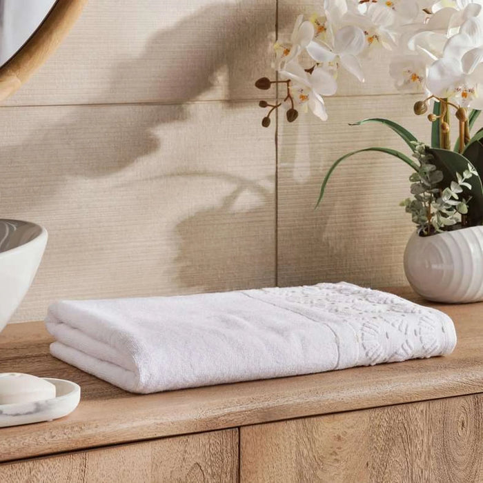 Palm Border Jacquard 500 Gsm Bath Towel 70X140  Cm - Beige