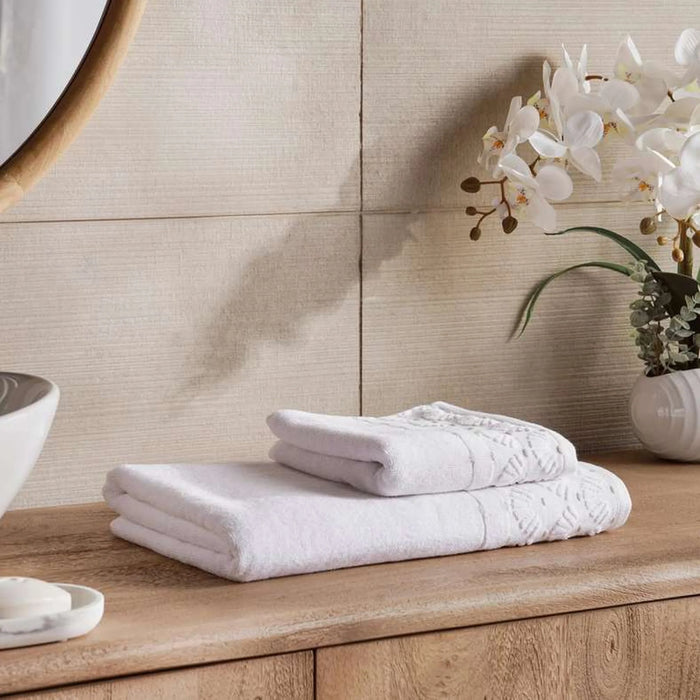 Palm Border Jacquard 500 Gsm Bath Towel 70X140  Cm - Beige