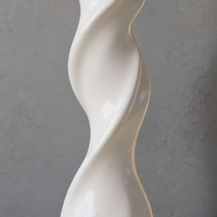 Palsey Swirl Polyresin Vase 26.5X110Cm - White