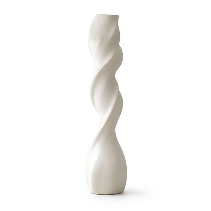 Palsey Swirl Polyresin Vase 26.5X110Cm - White