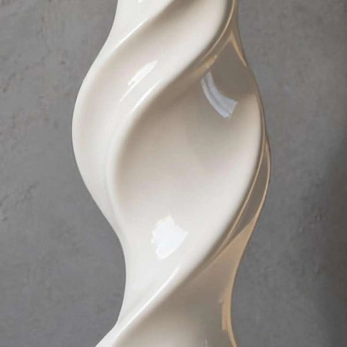 Palsey Swirl Polyresin Vase 30X80Cm - White