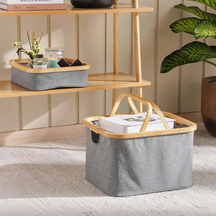 Pam 4 Division Collapsible Drawer Organizer 30X30X9.5Cm - Natural