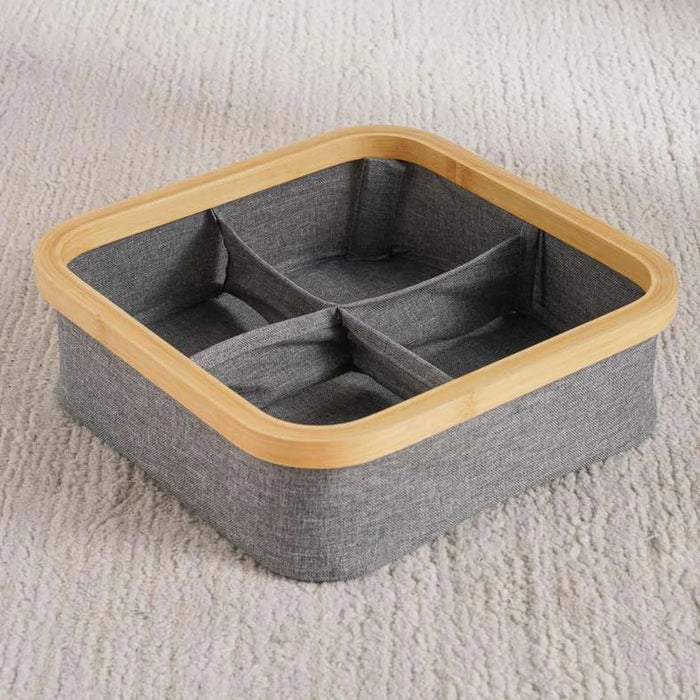 Pam 4 Division Collapsible Drawer Organizer 30X30X9.5Cm - Natural