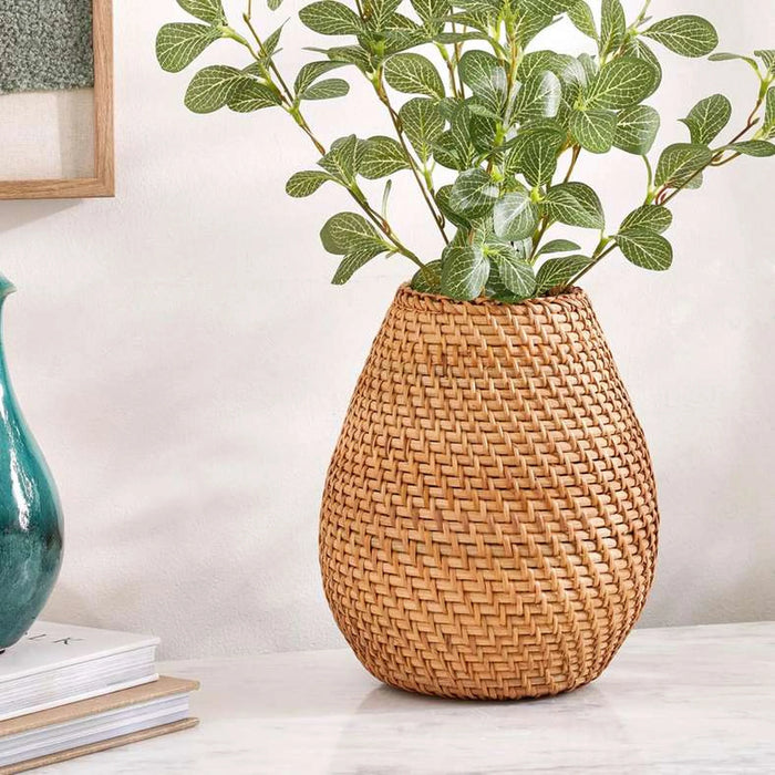 Panama Rattan Vase Dia20X24Cm- Natural