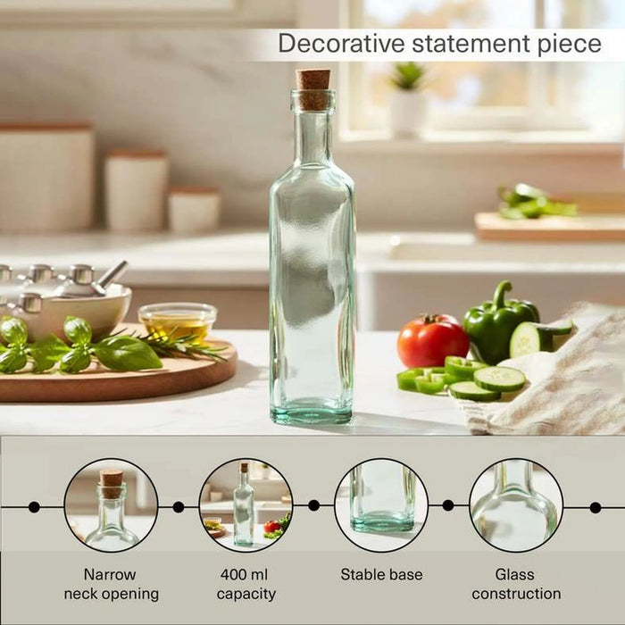 Pandora Oil & Vinegar Recycled Glass Bottle 400Ml -Light Green