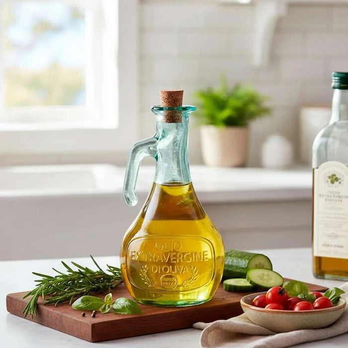 Pandora Oil & Vinegar Recycled Glass Bottle With Handle 500Ml -Light Green