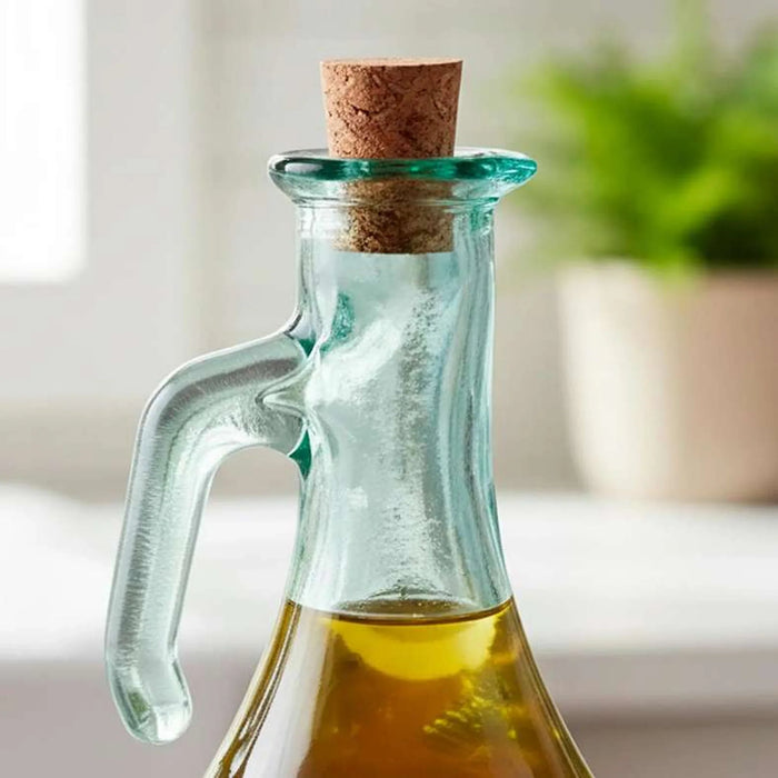 Pandora Oil & Vinegar Recycled Glass Bottle With Handle 500Ml -Light Green