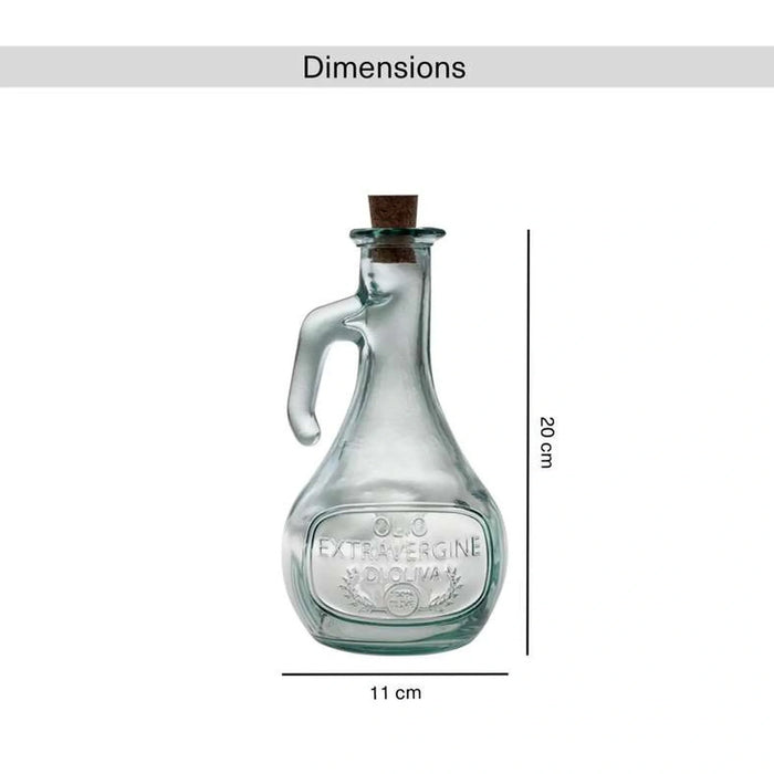 Pandora Oil & Vinegar Recycled Glass Bottle With Handle 500Ml -Light Green