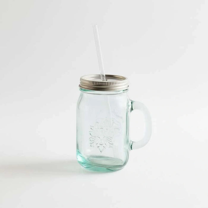 Pandora Recycled Glass Mason Jar 550Ml -Light Green