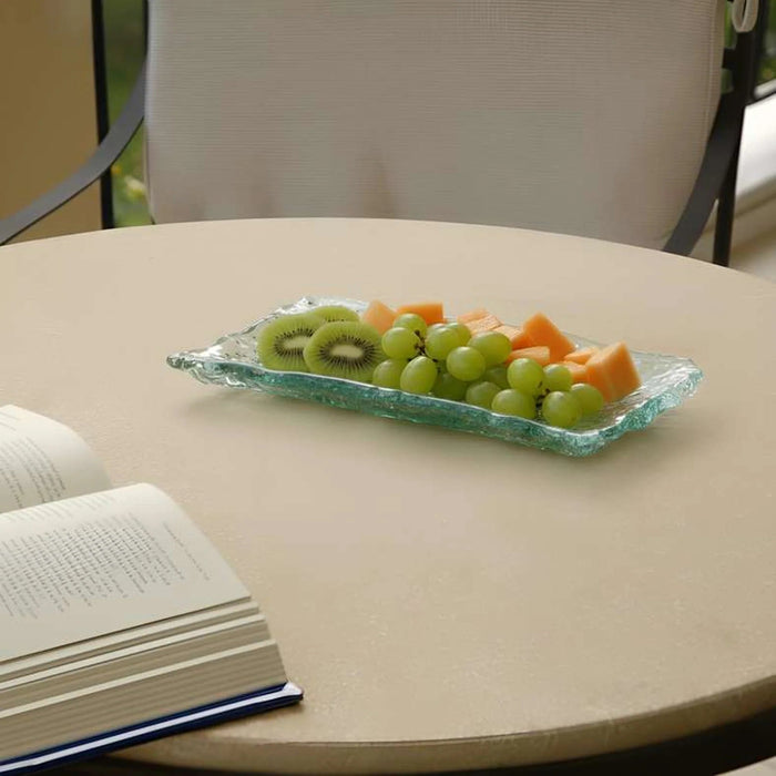Pandora Recycled Glass Serving Platter 35X35X3Cm -Light Green Pan Home