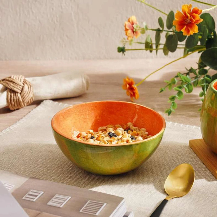 Papaya Dolomite Bowl 15X15X6Cm - Green