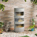 Paradise Resin Floor Fountain With 2 Meter Wire And Led  38.5X38.5X82.5Cm - Grey Pan Home