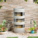 Paradise Resin Floor Fountain With 2 Meter Wire And Led  38.5X38.5X82.5Cm - Grey Pan Home