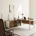 Paramus Executive Desk With Side Cabinet Melamine - Natural & White Pan Home
