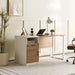 Paramus Office Desk With Side Cabinet Melamine - Natural & White Pan Home